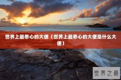 世界上最恶心的大便（世界上最恶心的大便是什么大便）