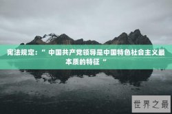 宪法规定：”中国共产党领导是中国特色社会主义最本质的特征“