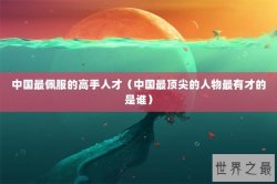 中国最佩服的高手人才（中国最顶尖的人物最有才的是谁）