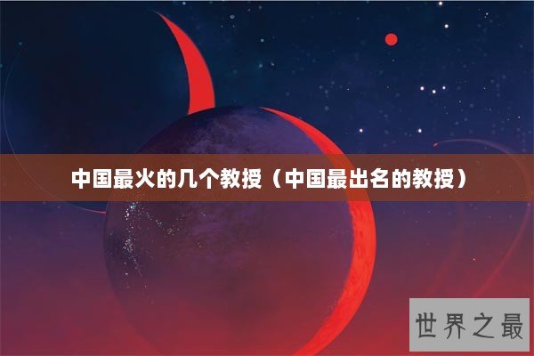 中国最火的几个教授（中国最出名的教授）