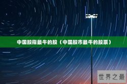 中国股指最牛的股（中国股市最牛的股票）