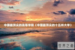 中国最顶尖的高等学院（中国最顶尖的十五所大学）