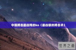 中国搏击最凶残的ko（最凶狠的搏击术）