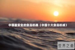 中国最安全的食品机器（中国十大食品机械）