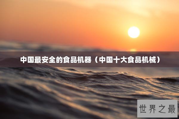 中国最安全的食品机器（中国十大食品机械）