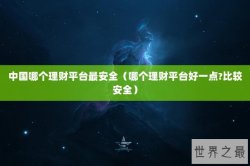 中国哪个理财平台最安全（哪个理财平台好一点?比较安全）