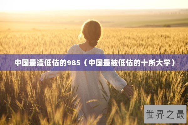 中国最遭低估的985（中国最被低估的十所大学）
