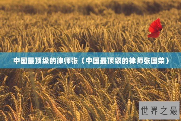 中国最顶级的律师张（中国最顶级的律师张国荣）