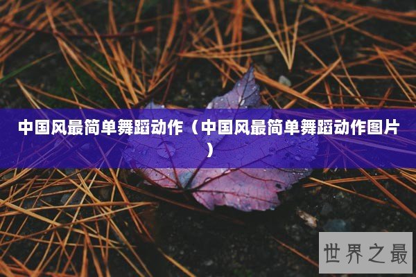 中国风最简单舞蹈动作（中国风最简单舞蹈动作图片）