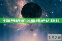 中国最年轻的手机厂（中国最年轻的手机厂家排名）