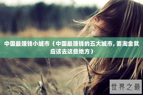 中国最赚钱小城市（中国最赚钱的五大城市, 要淘金就应该去这些地方）