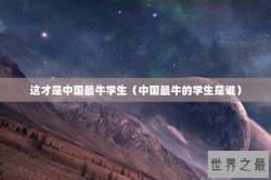 这才是中国最牛学生（中国最牛的学生是谁）