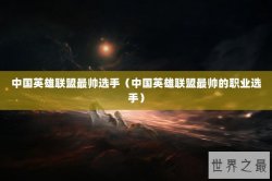 中国英雄联盟最帅选手（中国英雄联盟最帅的职业选手）