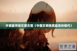 中国最顶级文明古国（中国文明程度最高的朝代）