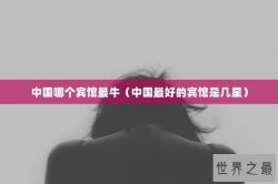 中国哪个宾馆最牛（中国最好的宾馆是几星）