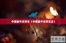 中国最牛合资车（中国最牛合资车企）