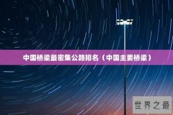 中国桥梁最密集公路排名（中国主要桥梁）
