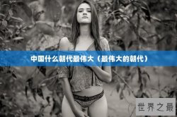 中国什么朝代最伟大（最伟大的朝代）