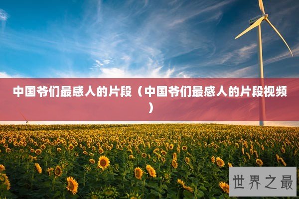 中国爷们最感人的片段（中国爷们最感人的片段视频）