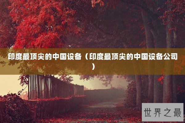 印度最顶尖的中国设备（印度最顶尖的中国设备公司）
