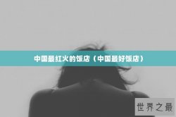 中国最红火的饭店（中国最好饭店）