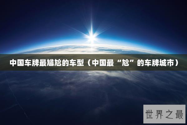 中国车牌最尴尬的车型（中国最“尬”的车牌城市）