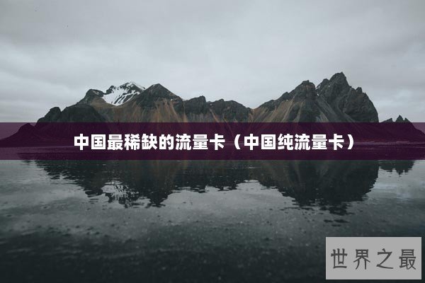 中国最稀缺的流量卡（中国纯流量卡）