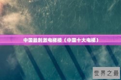 中国最刺激电梯楼（中国十大电梯）