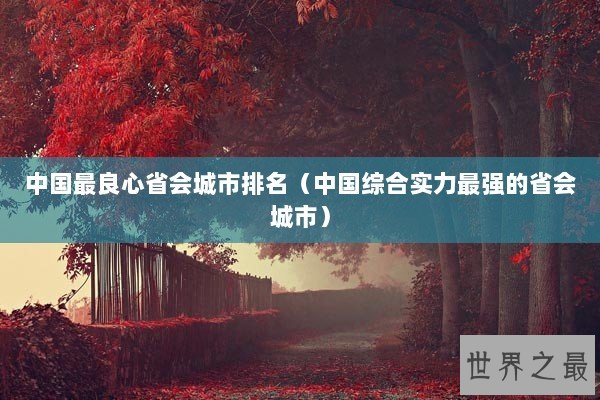 中国最良心省会城市排名（中国综合实力最强的省会城市）