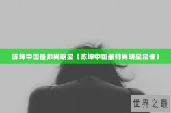 陈坤中国最帅男明星（陈坤中国最帅男明星是谁）