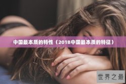 中国最本质的特性（2018中国最本质的特征）