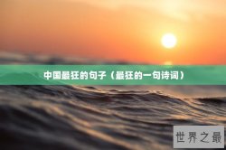 中国最狂的句子（最狂的一句诗词）