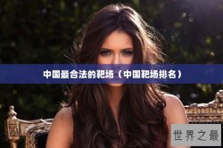 中国最合法的靶场（中国靶场排名）
