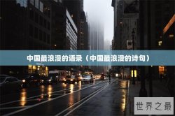 中国最浪漫的语录（中国最浪漫的诗句）
