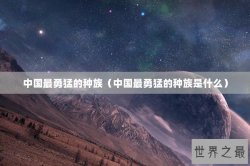 中国最勇猛的种族（中国最勇猛的种族是什么）