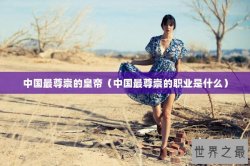 中国最尊崇的皇帝（中国最尊崇的职业是什么）