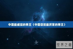 中国最威猛的拳王（中国目前最厉害的拳王）