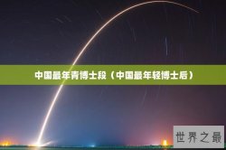 中国最年青博士段（中国最年轻博士后）