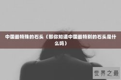 中国最特殊的石头（那你知道中国最特别的石头是什么吗）