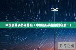中国最结实桥梁排名（中国最结实桥梁排名第一）