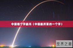 中国哪个字最吊（中国最厉害的一个字）