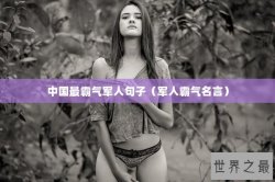 中国最霸气军人句子（军人霸气名言）