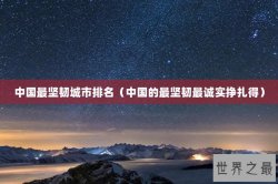 中国最坚韧城市排名（中国的最坚韧最诚实挣扎得）