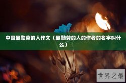 中国最勤劳的人作文（最勤劳的人的作者的名字叫什么）