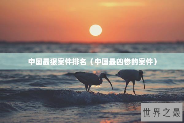 中国最狠案件排名（中国最凶惨的案件）