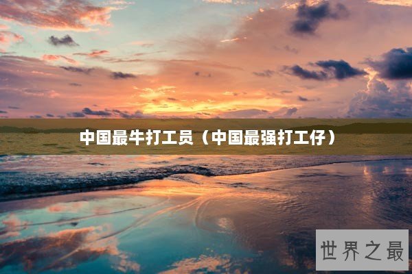 中国最牛打工员（中国最强打工仔）