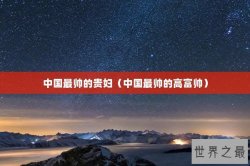 中国最帅的贵妇（中国最帅的高富帅）