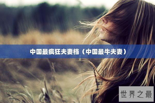 中国最疯狂夫妻档（中国最牛夫妻）