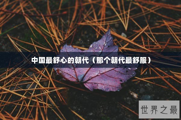 中国最舒心的朝代（那个朝代最舒服）