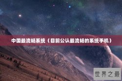 中国最流畅系统（目前公认最流畅的系统手机）